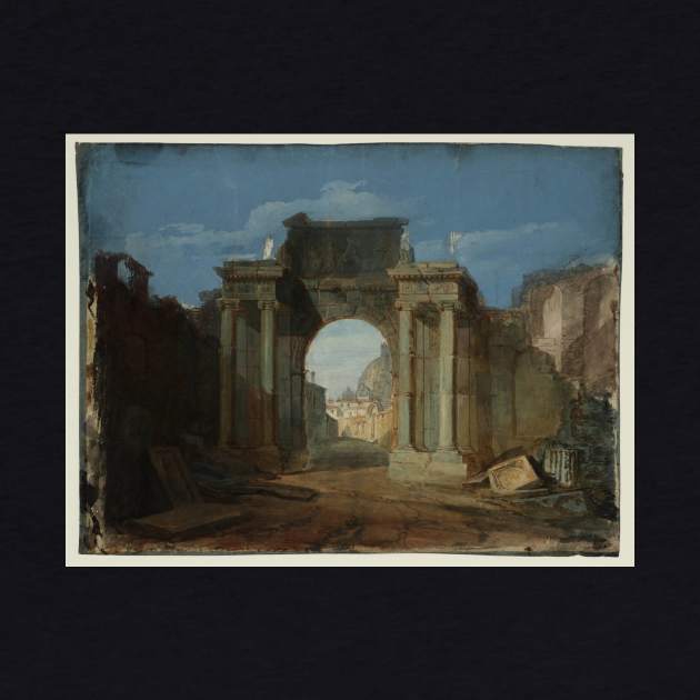 A Capriccio with the Dome of St Peter's, Rome, Seen through a Ruined Triumphal Arch, 1797 by Art_Attack